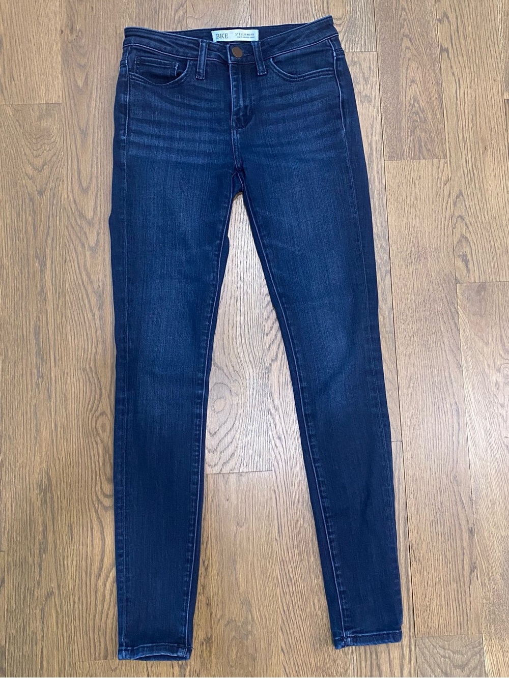 BKE Stella Dark Blue Mid-Rise Skinny Jeans
